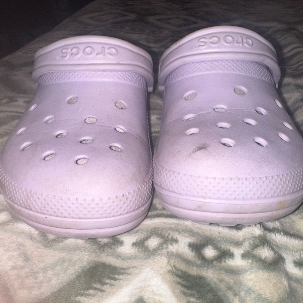 Purple Fur-lined Crocs